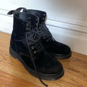 Dr. Martens Velvet Black Boots